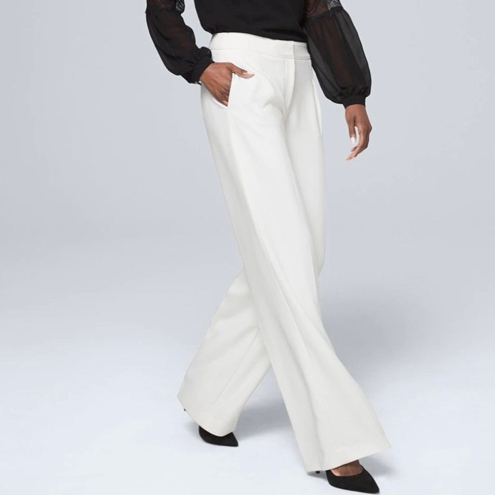 WHBL - Wide Leg Pants (In Color Ecru)